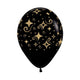 GLOBO LATEX REDONDO INFINITY® DIAMANTE DORADO ESCARCHADO FASHION NEGRO